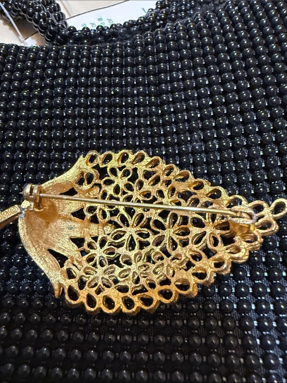 Mamselle Gold-Tone Floral Filigree Brooch - Gold Late 60s early 70s